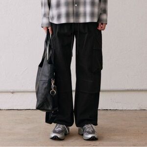 BELIER ATELIER Black Nylon Cargo Pants